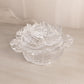 Vintage LE Smith Clear Glass Cabbage Leaf Lidded Dish