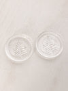 Vintage LE Smith Clear Glass Christmas Tree Coasters (Set of 2)