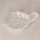 Vintage LE Smith Clear Glass Handled Leaf Dish