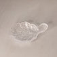 Vintage LE Smith Clear Glass Handled Leaf Dish