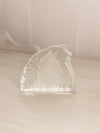 Vintage LE Smith Clear Glass Horse Iceberg Paperweight