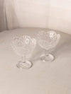 Vintage LE Smith Clear Glass Leaf Goblets (Set of 2)
