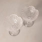 Vintage LE Smith Clear Glass Leaf Goblets (Set of 2)