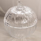 Vintage LE Smith Clear Glass Pumpkin Lidded Dish