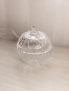 Vintage LE Smith Clear Glass Pumpkin Lidded Dish