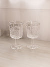 Vintage LE Smith Clear Glass Thistle Goblets (Set of 2)