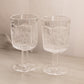 Vintage LE Smith Clear Glass Thistle Goblets (Set of 2)