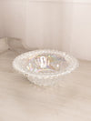 Vintage LE Smith Clear Iridescent Glass Bowl with Flat Sawtooth Edge
