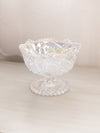 Vintage LE Smith Clear Iridescent Glass Sawtooth Edge Compote