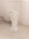 Vintage LE Smith Clear Iridescent Vase with Sawtooth Edge