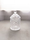 Vintage LE Smith Clear Glass Lidded Jar with Finial