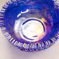 Vintage LE Smith Glass Blue Iridescent Bowl with Sawtooth Edge