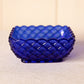 Vintage LE Smith Glass Medium Square Cobalt Trellis Dish