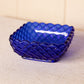 Vintage LE Smith Glass Medium Square Cobalt Trellis Dish