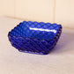 Vintage LE Smith Glass Medium Square Cobalt Trellis Dish
