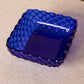 Vintage LE Smith Glass Medium Square Cobalt Trellis Dish