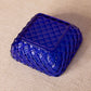 Vintage LE Smith Glass Medium Square Cobalt Trellis Dish