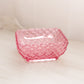 Vintage LE Smith Glass Medium Square Pink Trellis Dish