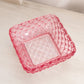 Vintage LE Smith Glass Medium Square Pink Trellis Dish