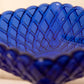 Vintage LE Smith Glass Medium Square Cobalt Blue Trellis Compote