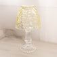 Vintage LE Smith Glass Yellow Fairy Lamp Candle Holder with Clear Base