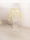 Vintage LE Smith Glass Yellow Fairy Lamp Candle Holder with Clear Base