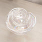 Vintage LE Smith Iridescent Clear Glass Covered Rose Lidded Dish