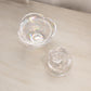Vintage LE Smith Iridescent Clear Glass Covered Rose Lidded Dish