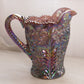 Vintage LE Smith Iridescent Dark Purple Floral Dogwood Pitcher