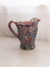Vintage LE Smith Iridescent Dark Purple Floral Dogwood Pitcher