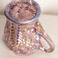 Vintage LE Smith Iridescent Purple Floral Dogwood Pitcher