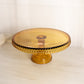 Vintage LE Smith Large Amber Glass Hobnail Cake Stand