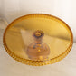 Vintage LE Smith Large Amber Glass Hobnail Cake Stand
