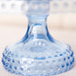 Vintage LE Smith Large Blue Glass Hobnail Cake Stand