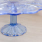 Vintage LE Smith Large Blue Glass Thistle Cake Stand