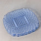 Vintage LE Smith Large Blue Glass Trellis Plate (Set of 2)