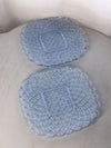 Vintage LE Smith Large Blue Glass Trellis Plate (Set of 2)