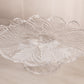 Vintage LE Smith Large Clear Glass Leaf Cake Stand