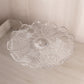 Vintage LE Smith Large Clear Glass Leaf Cake Stand
