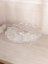 Vintage LE Smith Large Clear Glass Leaf Cake Stand