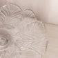 Vintage LE Smith Large Clear Glass Leaf Cake Stand