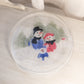 Vintage LE Smith Large Clear Glass Snowman Plate