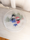 Vintage LE Smith Large Clear Glass Snowman Plate