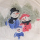 Vintage LE Smith Large Clear Glass Snowman Plate