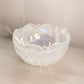Vintage LE Smith Large Clear Iridescent Opalescent Glass Quintec Bowl
