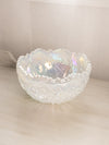 Vintage LE Smith Large Clear Iridescent Opalescent Glass Quintec Bowl