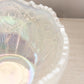 Vintage LE Smith Large Clear Iridescent Opalescent Glass Quintec Bowl