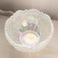 Vintage LE Smith Large Clear Iridescent Opalescent Glass Quintec Bowl