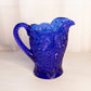Vintage LE Smith Large Cobalt Glass Dogwood Pitcher