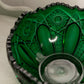 Vintage Large LE Smith Quintec Dark Green Glass Bowl